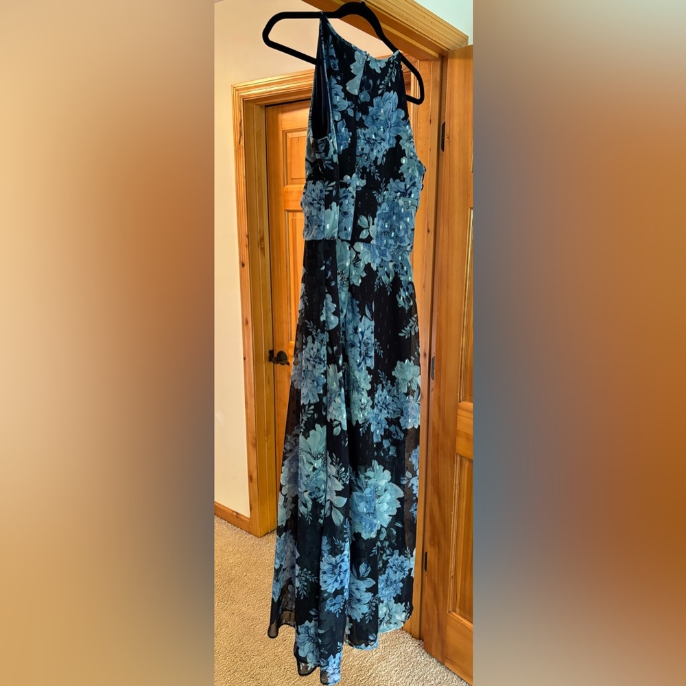 R & M Richards Blue Floral Maxi Dress - Picture 3 of 5